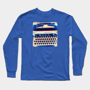 Orange Retro Typewriter, Gift for Writer Long Sleeve T-Shirt